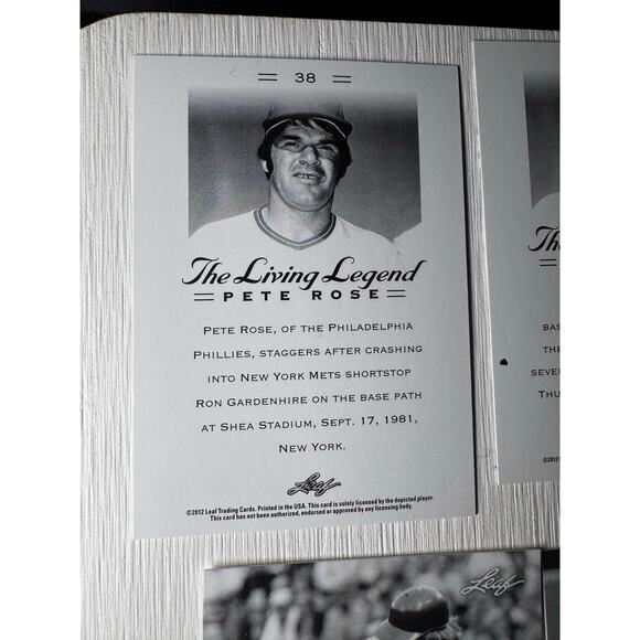 PETE ROSE 2012 Leaf The Living Legend Full 12 Card Set  Baseball Legend - Picture 6 of 10